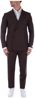 Single Breasted Suits Tagliatore , Brown , Heren - L,M