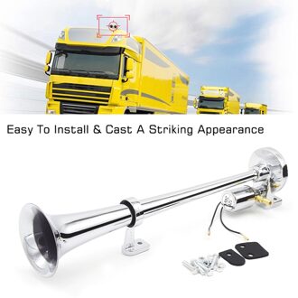 Single-Buis Trompet Elektrische Hoorn Chrome Loud Air Horn Luidspreker Kit 150dB 12 V/24 V Universele Voor trein Vrachtwagen Vrachtwagen
