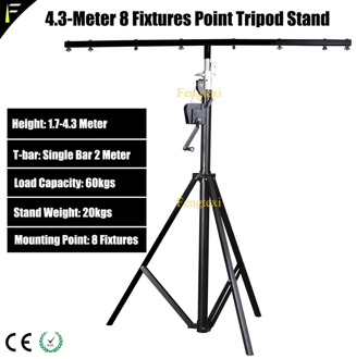 Single Crossbar Stage Moving Head Light Stand 4.3m Height 8 or16 Fixtures Mounting Point Disco Party LED Par Tripod Stand