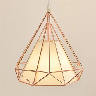 Single Head Diamond Shape Iron Material Ceiling Lamp Decoration Lamp No Bulb Included(Rose Gold)