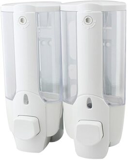 Single-Head Nail Gemonteerd op Badkamer Muur 350/750 ML Gemonteerd Shampoo Zeepdispenser Zeep Fles Badkamer Accessoires twin wit