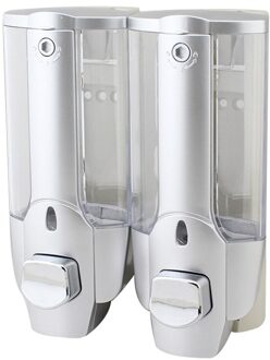 Single-Head Nail Gemonteerd op Badkamer Muur 350/750 ML Gemonteerd Shampoo Zeepdispenser Zeep Fles Badkamer Accessoires twin zilver