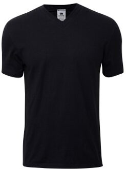 Single Jersey V-neck T-Shirt Zwart,Wit - Small,Medium,Large,X-Large,XX-Large