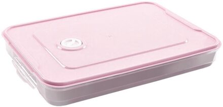 Single Layer Koelkast Voedsel Dumplings Luchtdichte Opslag Container Plastic Bo Voedsel Dumplings Luchtdichte Opslag Container Jun06 Roze