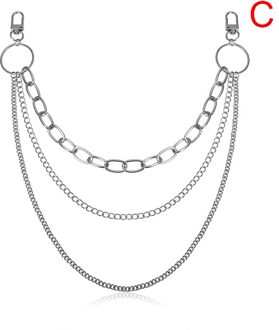 Single/Twee/Drie Layer Riem Sleutelhanger Punk Hip-Hop Trendy Taille Chain Unisex Broek Jeans Lange metalen Kleding Accessoires Sieraden
