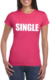 Single/ vrijgezel tekst t-shirt roze dames S