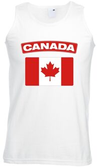 Singlet shirt/ tanktop Canadese vlag wit heren 2XL