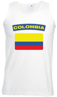Singlet shirt/ tanktop Colombiaanse vlag wit heren L