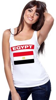 Singlet shirt/ tanktop Egyptische vlag wit dames XL