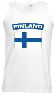 Singlet shirt/ tanktop Finse vlag wit heren M