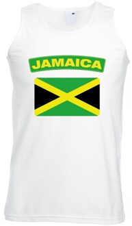 Singlet shirt/ tanktop Jamaicaanse vlag wit heren XL