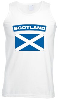 Singlet shirt/ tanktop Schotse vlag wit heren XL