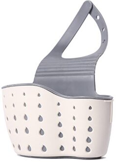 Sink Plank Zeep Spons Afvoer Rack Siliconen Opslag Mand Tas Kraan Houder Verstelbare Badkamer Houder Gootsteen Keuken Accessoires beige