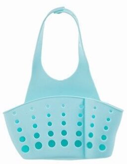 Sink Zeep Spons Afvoer Rack Badkamer Ingebouwde Keuken Opslag Zuignap Keuken Opbergdoos Sink Keuken Accessoires Zinken blauw