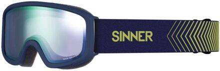 Sinner Duck Mountain Skibril Kinderen - Donkerblauw - Blauwe Spiegellens