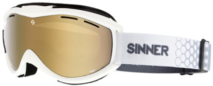 Sinner tico matte white- brn gld mr vent skibril wit-zwart - One size