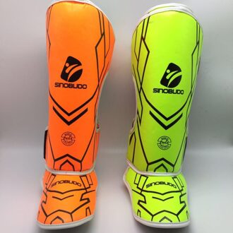 Sinobudo Mma Kick Boksen Shin Wreef Voet Guard Karate Voet Protector Been Protector oranje / M