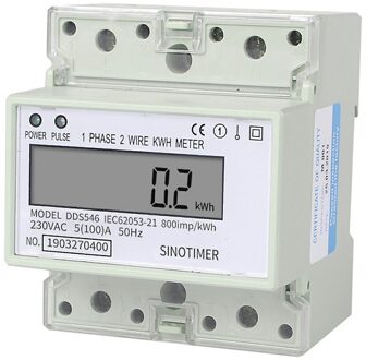 Sinotimer DDS546 Familie Enkele Fase 2 Draad Digitale Power Meter Elektrische Energie Meter Din Rail 5 (100) een 230V Ac