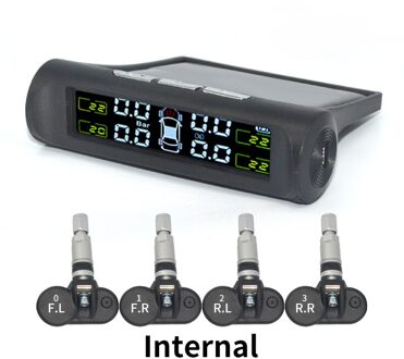Sinovcle Tpms Auto Bandenspanning Alarm Monitor Systeem Interne/Externe Tpms Display Temperatuur Waarschuwing Zonne-energie Opladen