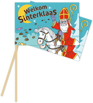 Sint Zwaaivlaggetjes Welkom Sinterklaas 20x30cm (10st) Multikleur - Print