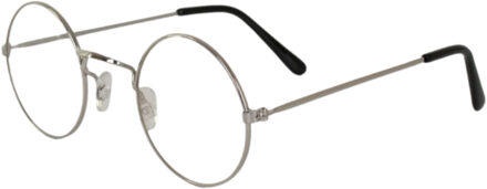 Sinterklaas brilletje - verkleed accessoires - zilver - metaal - Oude man