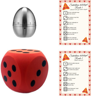 Sinterklaas dobbelspel - A4 papier - XL foam dobbelsteen rood - kookwekker - pakjesavond