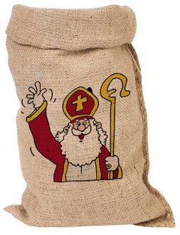 Sinterklaas jute zak groot, formaat: 50 x 80 cm.
