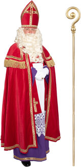 Sinterklaas kostuum - inclusief gouden staf 185 cm One size