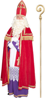 Sinterklaas kostuum - inclusief gouden staf 185 cm One size