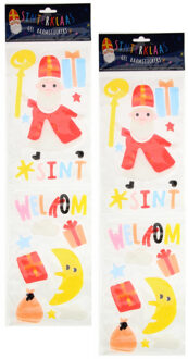 Sinterklaas raamstickers - 2x - 4 verschillende ontwerpen - voor kinderen