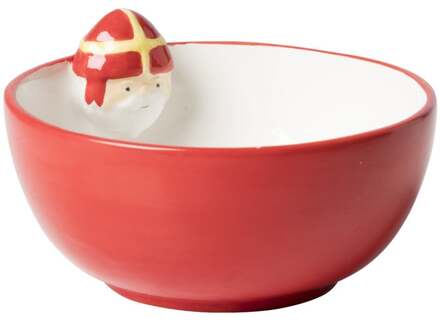 Sinterklaas schaaltje - rood/geel/wit - ø15x10 cm