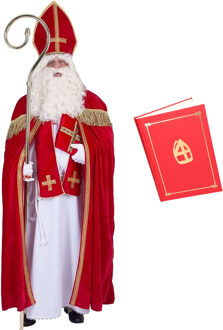 Sinterklaas verkleed kostuum - compleet - inclusief het grote boek van Sinterklaas - One size