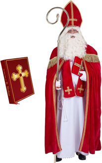 Sinterklaas verkleed kostuum - compleet - inclusief het grote boek van Sinterklaas - One size