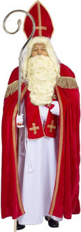 Sinterklaas verkleed kostuum - compleet met baard en snor - one size - volwassenen One size