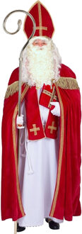 Sinterklaas verkleed kostuum - compleet met baard en snor - one size - volwassenen