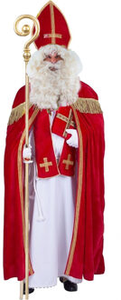 Sinterklaas verkleed kostuum - compleet met baard/snor en staf - one size - volwassenen One size