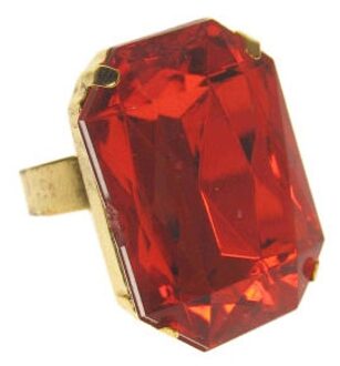 Sinterklaas verkleed ring - 1x - met rode steen - Sint en Piet - Verkleed sieraden