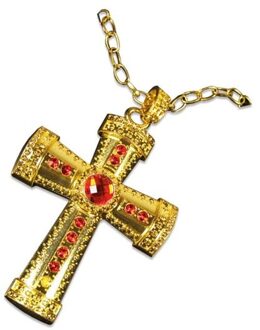 Sinterklaaskruis Met Ketting Rood - Zalm, Goud - Brons