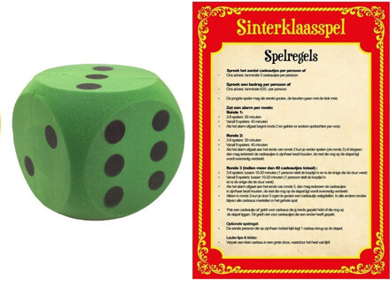 Sinterklaasspel set - dobbelspel - foam dobbelsteen - groen - sinterklaas - pakjesavond