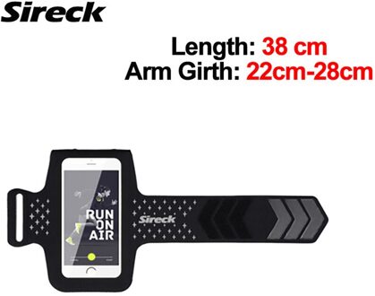 Sireck Running Bag Waterdichte Touchscreen Sport Telefoon Tas Voor 5.0 Inch Gym Jogging Arm Band Belt Pouch Run Fitness Accessoires kort grijs