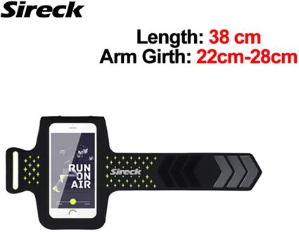 Sireck Running Bag Waterdichte Touchscreen Sport Telefoon Tas Voor 5.0 Inch Gym Jogging Arm Band Belt Pouch Run Fitness Accessoires kort groen
