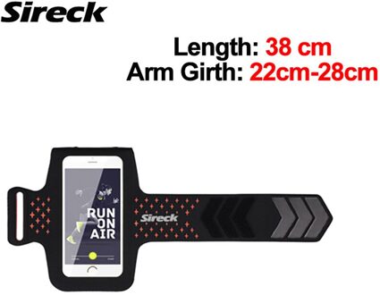 Sireck Running Bag Waterdichte Touchscreen Sport Telefoon Tas Voor 5.0 Inch Gym Jogging Arm Band Belt Pouch Run Fitness Accessoires kort oranje
