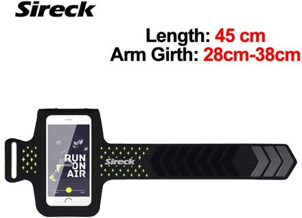 Sireck Running Bag Waterdichte Touchscreen Sport Telefoon Tas Voor 5.0 Inch Gym Jogging Arm Band Belt Pouch Run Fitness Accessoires lang groen