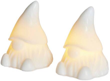 Sirius LED-decoratiefiguur Coco, wit, hoogte 10 cm, set van 2 stuks, batterijvoeding