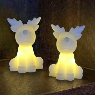 Sirius LED-decoratiefiguur Naja, wit, hoogte 9 cm, set van 2, was Batterij