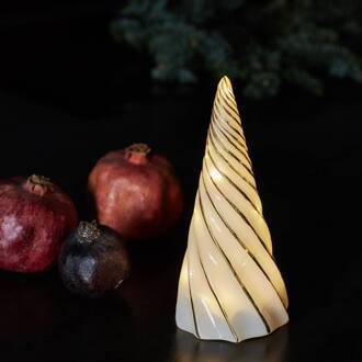 Sirius LED-decoratiefiguur Vilma, wit/goud, hoogte 19 cm, glas, batterij wit, goud