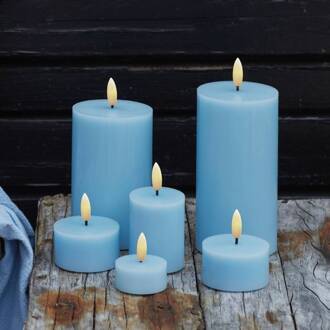 Sirius LED-kaars Sille, blauw, hoogte 13 cm, was, werkt op batterijen lichtblauw