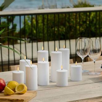 Sirius LED-kaars Sille, werkt op zonne-energie, hoogte 10 cm, wit, IP44