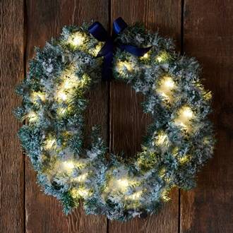 Sirius LED krans Anton groen, besneeuwd