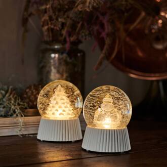 Sirius LED sneeuwbol Santa met sneeuwvaleffect wit, helder